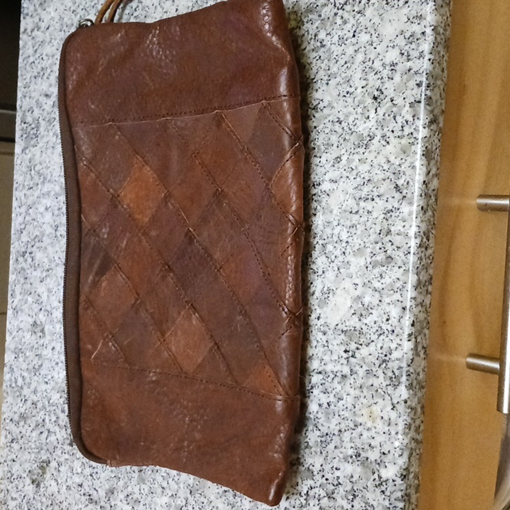 Brown Leather Womens Clutch